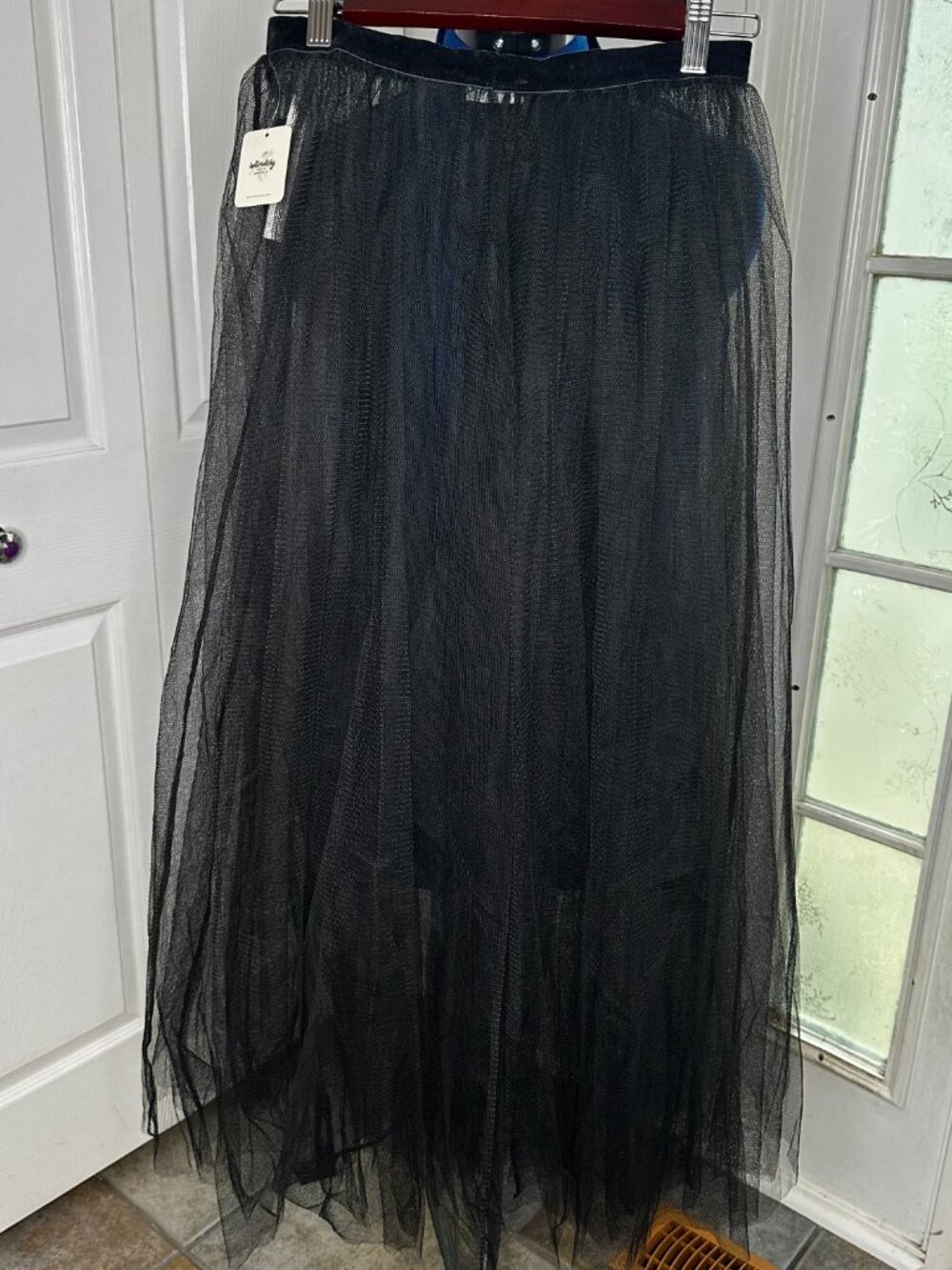 NWT Free People Intimately Black Tulle Skirt Slip Size SMALL Elastic Ballet-core - Picture 2 of 5